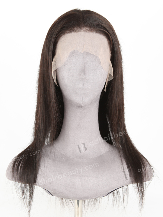 In Stock Indian Remy Hair 16" Straight Natural Color Lace Front Wig LLF-01010